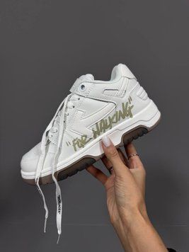 Жіночі та чоловічі кросівки Off-White Out of Office "For Walking" White Olive фото