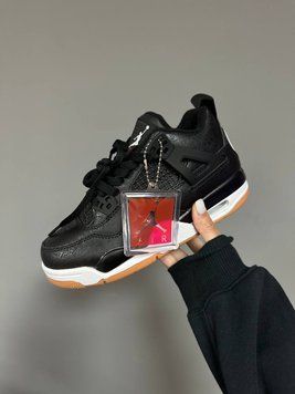 Чоловічі та жіночі кросівки Nike Air Jordan 4 &ldquo;LASER BLACK GUM&rdquo; Fur фото