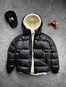 Зимова чоловіча парка Black Kb22 фото