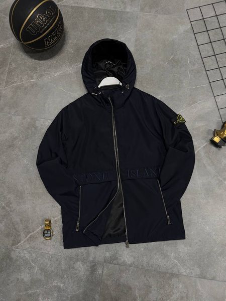 Premium ветровка Stone Island Logo Navy фото