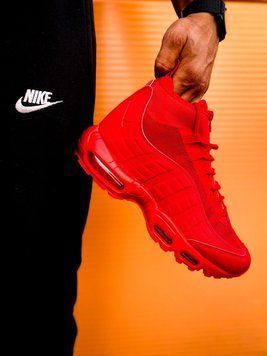 Зимние мужские кроссовки Nike Air Max Sneakerboot 95 "Red"! Термоносок! фото