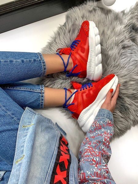 Женские кроссовки Versace Chain Reaction Sneakers 001-09 Женские кроссовки Versace фото