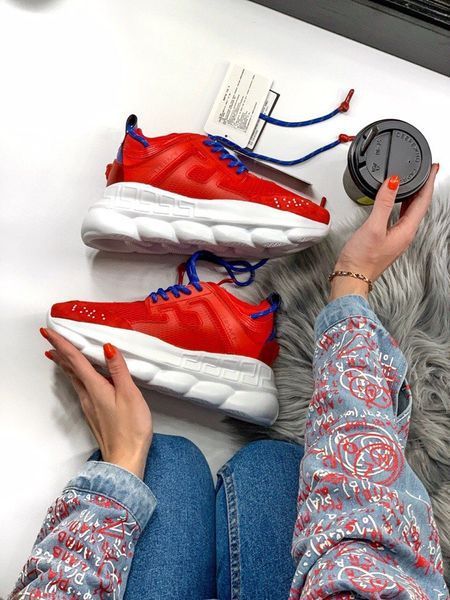 Женские кроссовки Versace Chain Reaction Sneakers 001-09 Женские кроссовки Versace фото