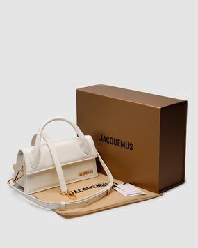 Жіноча сумка Jacquemus Le Chiquito Long White Leather Top Premium фото