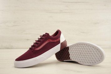 Женские кеды Old Skool Burgundy/White Women V a n s фото