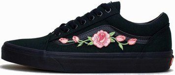 Женские кеды Old School Roses Black Women V a n s фото
