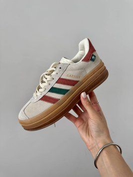 Женские кроссовки Adidas Gazelle Bold Shoes Platform Cream Wild Sepia Premium фото