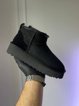 Жіночі зимові ботинки Ugg Ultra Mini Platform Black Premium фото