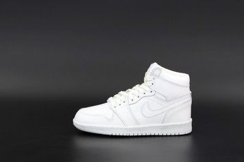 Зимние мужские и женские кроссовки С МЕХОМ Nike Air Jordan 1 High White фото