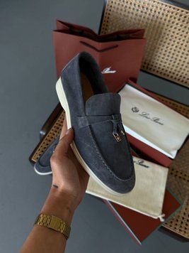 Жіночі лофери Loro Piana Loafers Blue Premium фото