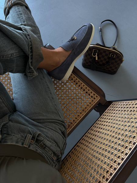 Женские лоферы Loro Piana Loafers Blue Premium фото