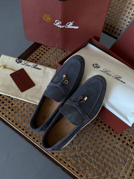Женские лоферы Loro Piana Loafers Blue Premium фото