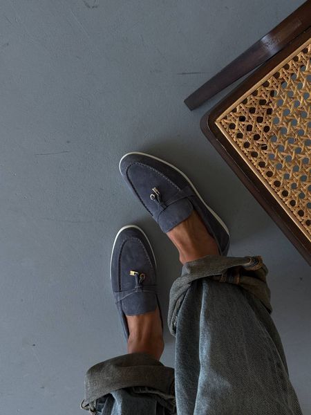 Женские лоферы Loro Piana Loafers Blue Premium фото