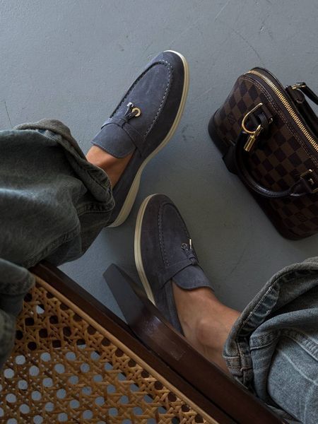 Женские лоферы Loro Piana Loafers Blue Premium фото