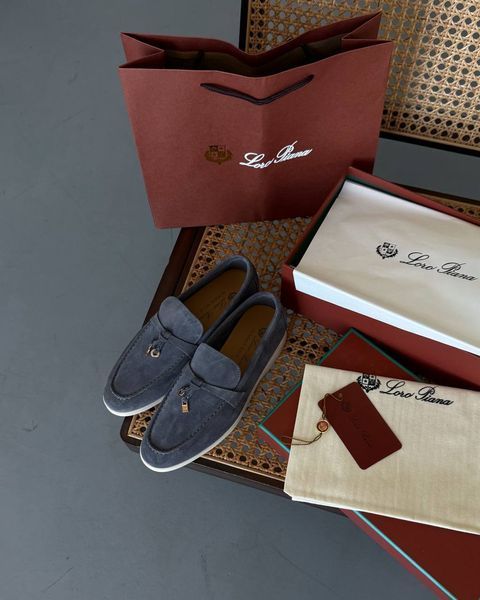 Женские лоферы Loro Piana Loafers Blue Premium фото