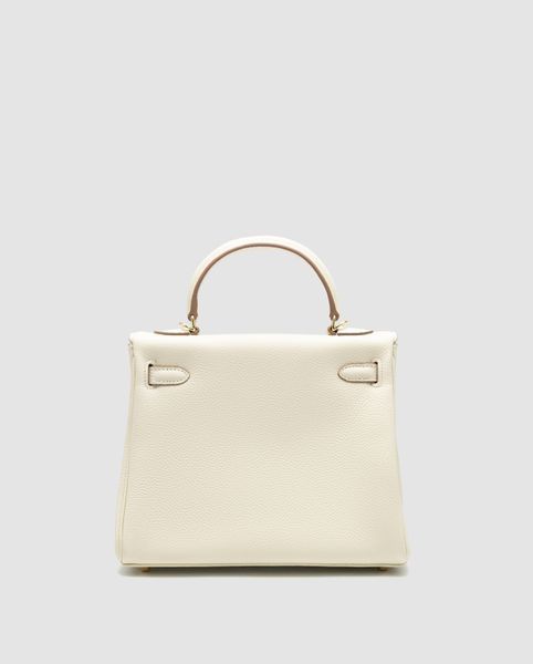 Жіноча сумка Hermes Kelly 25 Cream/Gold Premium фото