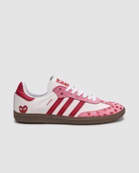 Женские кроссовки Adidas Samba x Comme des Gar&ccedil;ons Play White/Pink фото