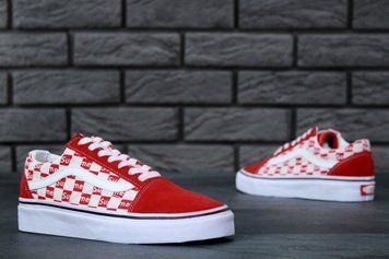 Женские кеды Supreme x V a n s Old Skool red V a n s фото