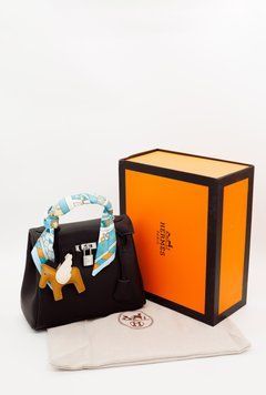 Жіноча сумка Hermes Kelly 25 Black Togo Leather with Palladium Hardware Premium фото