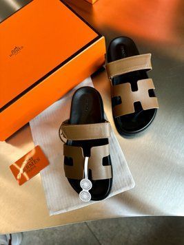 Жіночі шльопанці Hermes Chypre Sandals Brown Premium фото