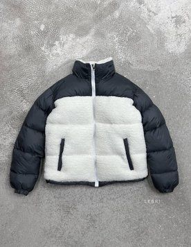 Зимняя куртка барашка Black White фото