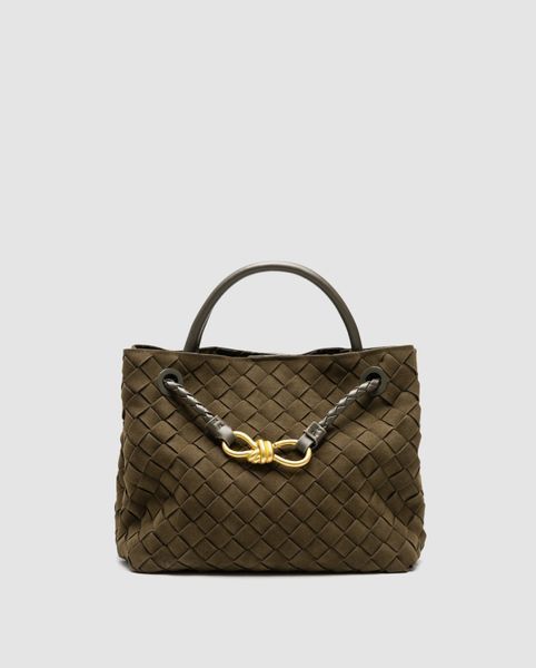 Жіноча сумка Bottega Veneta Small Andiamo Suede Cypress Premium фото