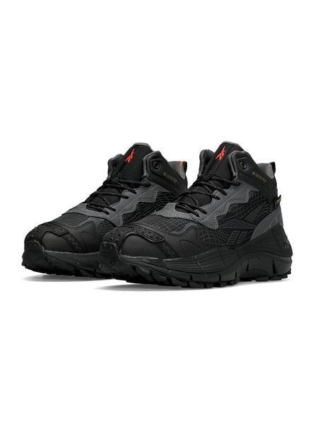 Чоловічі зимові кросівки Reebok Zig Kinetica II Edge Black Gray Orange Fur фото