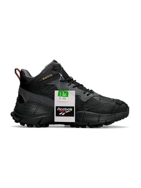 Чоловічі зимові кросівки Reebok Zig Kinetica II Edge Black Gray Orange Fur фото