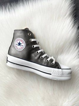 Жіночі високі зимові кеди з хутром All Star High Silver Fur фото