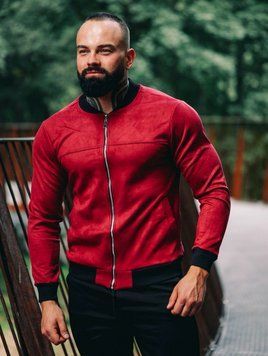 Бомбер замшевий Колір: бордо фото