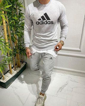 Мужской спортивный костюм Adidas серый фото
