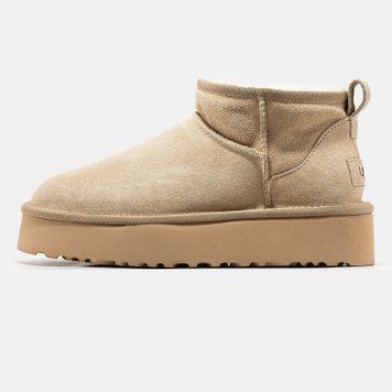 Жіночі зимові ботинки UGG Ultra Mini Platform Light Beige Premium фото