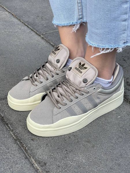 Женские кроссовки Adidas Campus x Bad Bunny Brown Beige фото