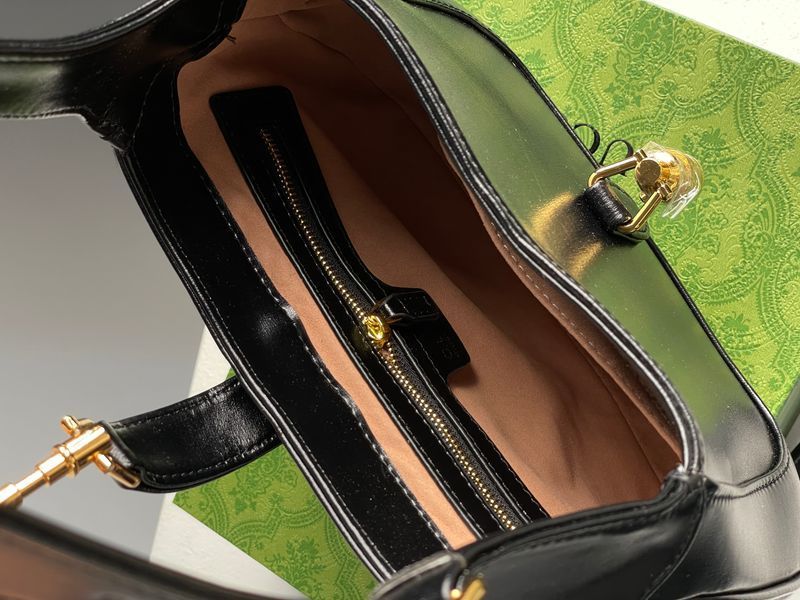 Женская сумка Gucci Jackie 1961 Medium Hobo Bag In Black Leather Premium фото