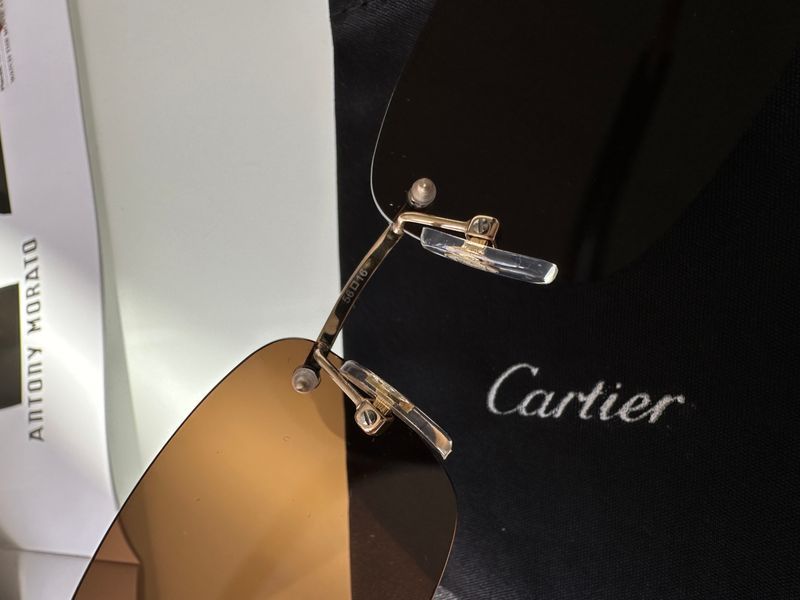 Солнцезащитные очки Cartier CT0148O 001 Brown/Silver Premium фото