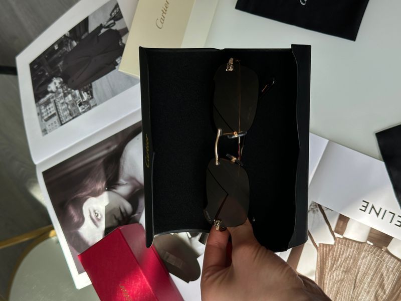 Солнцезащитные очки Cartier CT0148O 001 Brown/Silver Premium фото