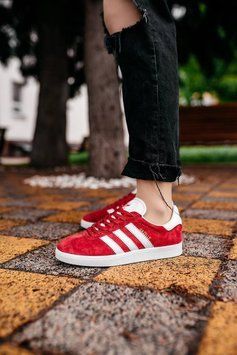 Женские кроссовки Gazelle Red/White Adidas фото