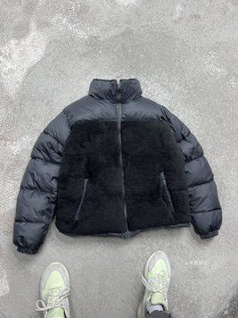 Зимняя куртка барашка Grey Black фото