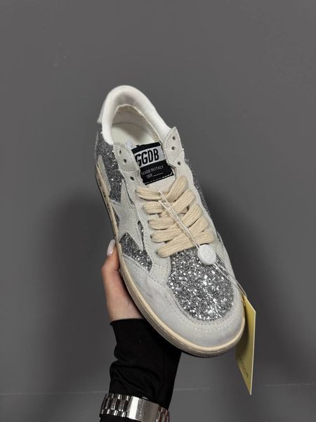 Жіночі кросівки Golden Goose GGDB BALLSTAR SPARKLE LIGHT GREY Premium фото