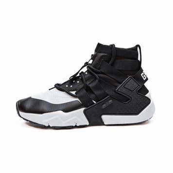 Зимові чоловічі кросівки Nike Huarache Gripp zip "Black White" !термоносок! фото