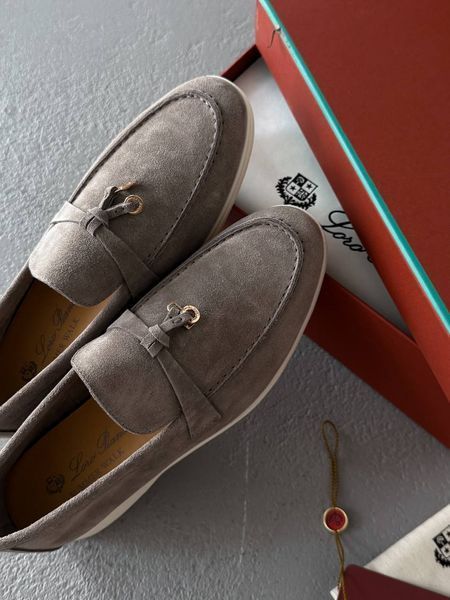 Женские лоферы Loro Piana Loafers Taupe Premium фото