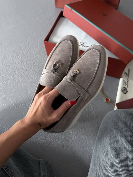 Женские лоферы Loro Piana Loafers Taupe Premium фото