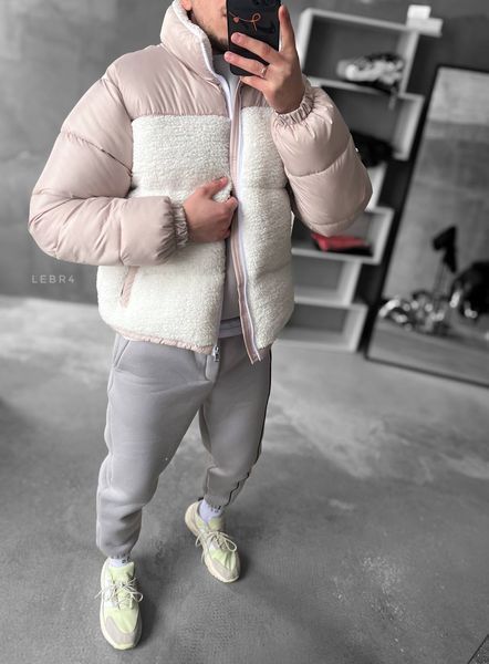 Зимова куртка барашка Pink White фото