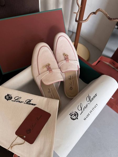 Женские шлепанцы Loro Piana Mules Soft Pink Premium фото