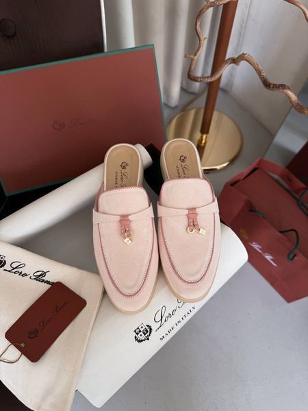 Женские шлепанцы Loro Piana Mules Soft Pink Premium фото