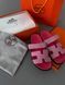 Женские шлепанцы Hermes Chyrpe Ch&egrave;vre Velours Pink Premium re-127025 фото 1