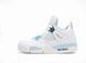 Женские баскетбольные кроссовки Nike Air Jordan 4 White Blue re-126473 фото 1