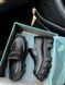 Женские лоферы Prada Platform Leather Black Loafers Premium re-12060 фото 9
