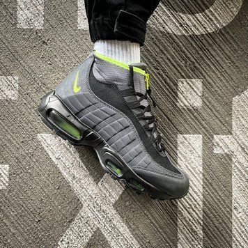 Зимові чоловічі кросівки Nike Air Max Sneakerboot 95 "Black Volt" !термоносок! фото