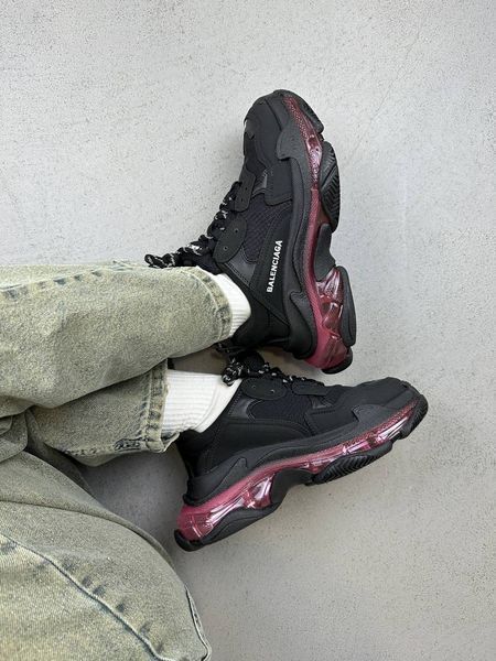 Женские кроссовки Balenciaga Triple S Clear Sole Black Neon Pink фото